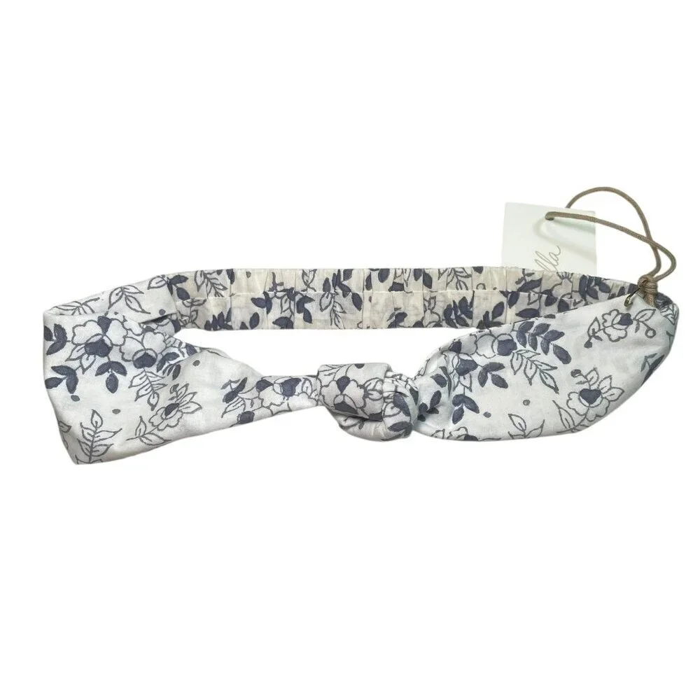 Cleobella Blue White Floral Knot Headband NWT Organic Cotton